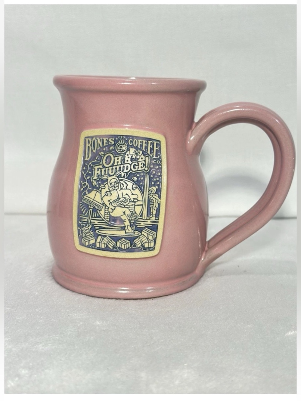 Deneen Pottery Bones CoffeeCo Oh Fuuudge Mug Mauve Christmas Story 2020 14oz Vtg